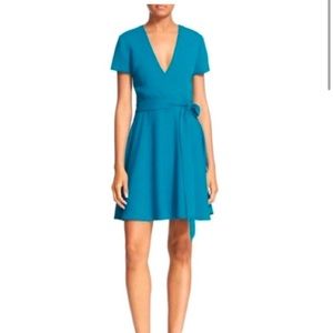 Alice + Olivia Dark Turquoise Adrianna Faux Wrap Dress Size 2